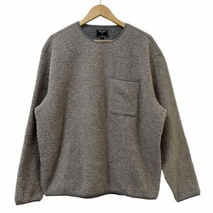Todd Snyder Mens Sherpa Wool Blend Fleece Crewneck Sweatshirt Size L Oatmeal NEW